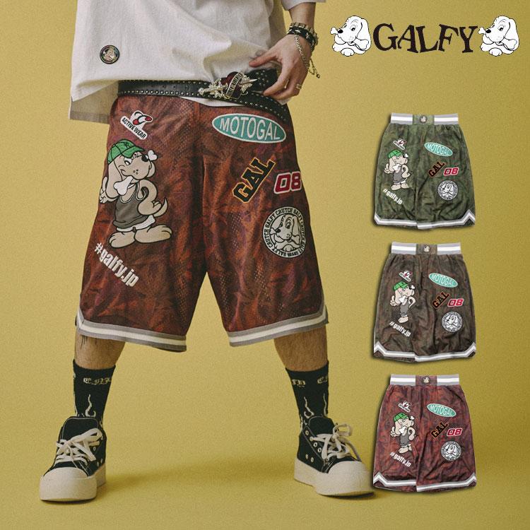 GALFY（ガルフィー） メッシュ ショートパンツ ワッペン 刺繍 ハーフ