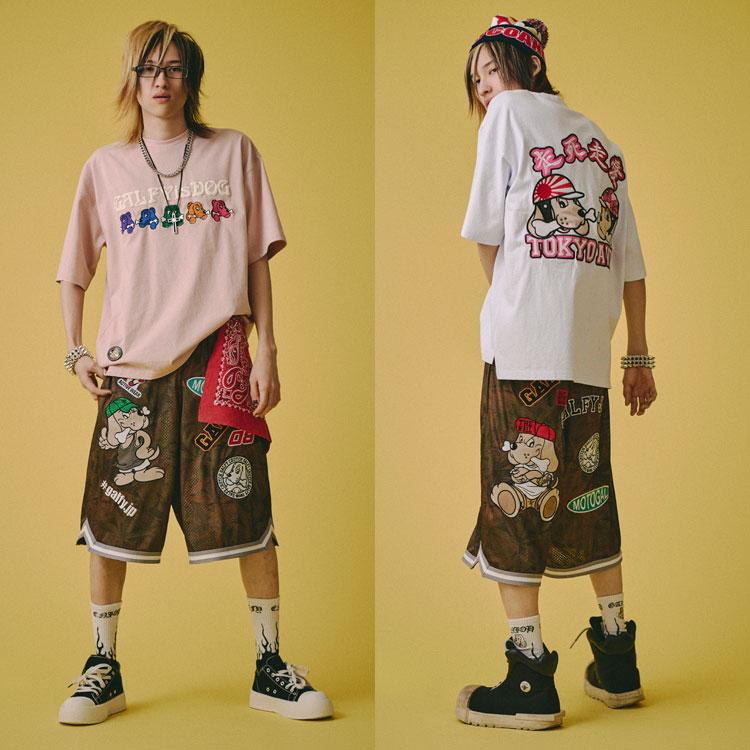 GALFY（ガルフィー） メッシュ ショートパンツ ワッペン 刺繍 ハーフ