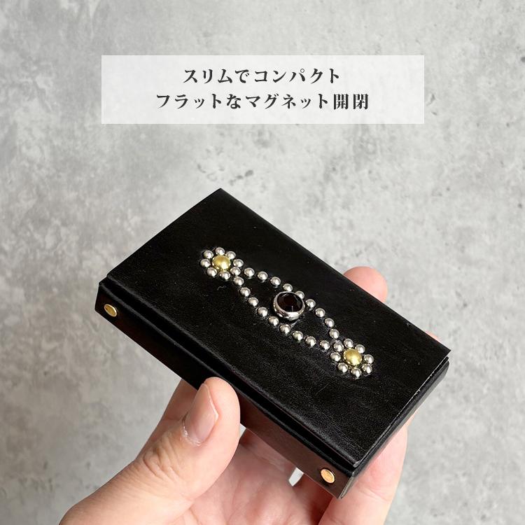 【フタを引っ張るだけ】本革 USAスタッズ カスタム 名刺入れ 日本製 姫路レザー 引き上げ ベジタブルタンニン 牛革 本革 無縫製 立体構造 マグネット カードケース 名刺ケース 1ts-400-sc 本革 USAスタッズ カードケース カスタム 名刺入れ 日本製 姫路レザー