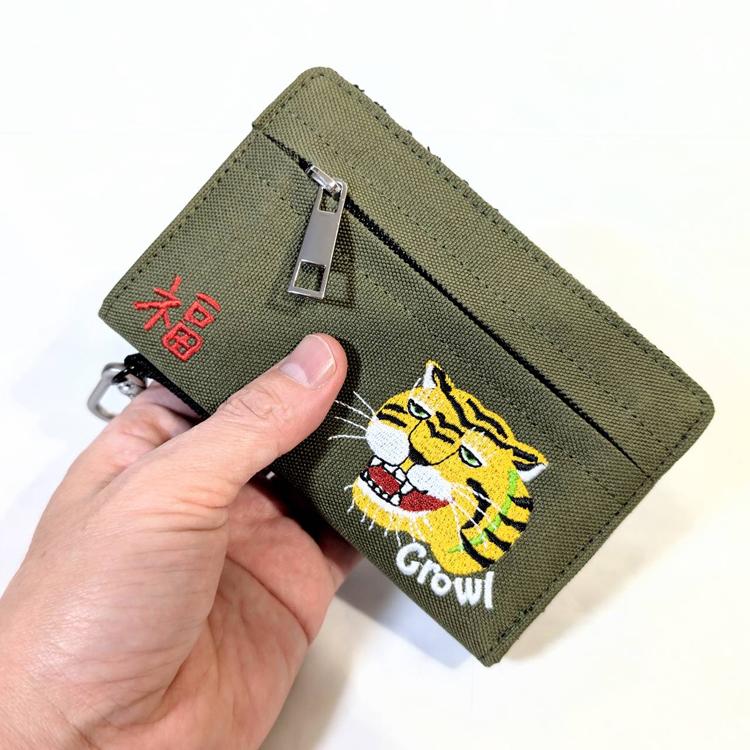 ベトジャン刺繍 トラッカー財布 ミドルウォレット 虎刺繍 福
