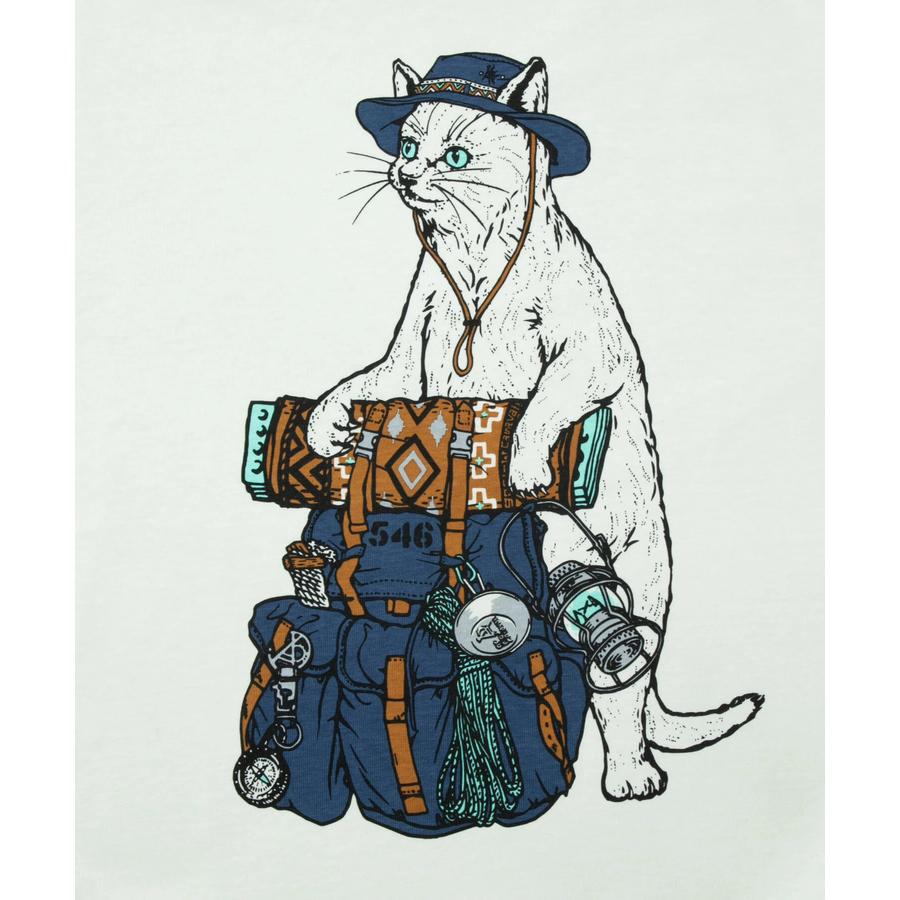 go slow caravan キャンパー猫 ダブルフェイス天竺 プリント Tシャツ 長袖Tシャツ ロンTee 野営猫 ユニセックス トップス アウトドア 誕生日 プレゼント｜studio-r｜07