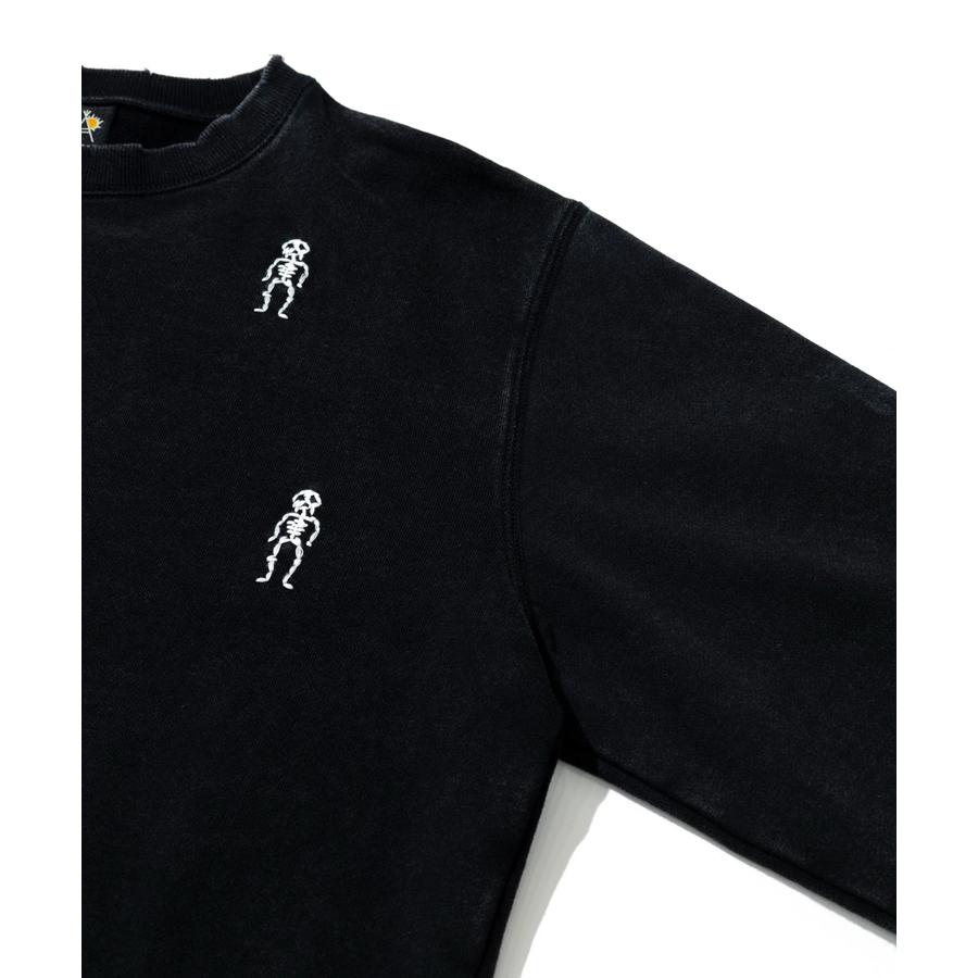 go slow caravan ほねほね ちょいボロ加工 クルーネック スウェット