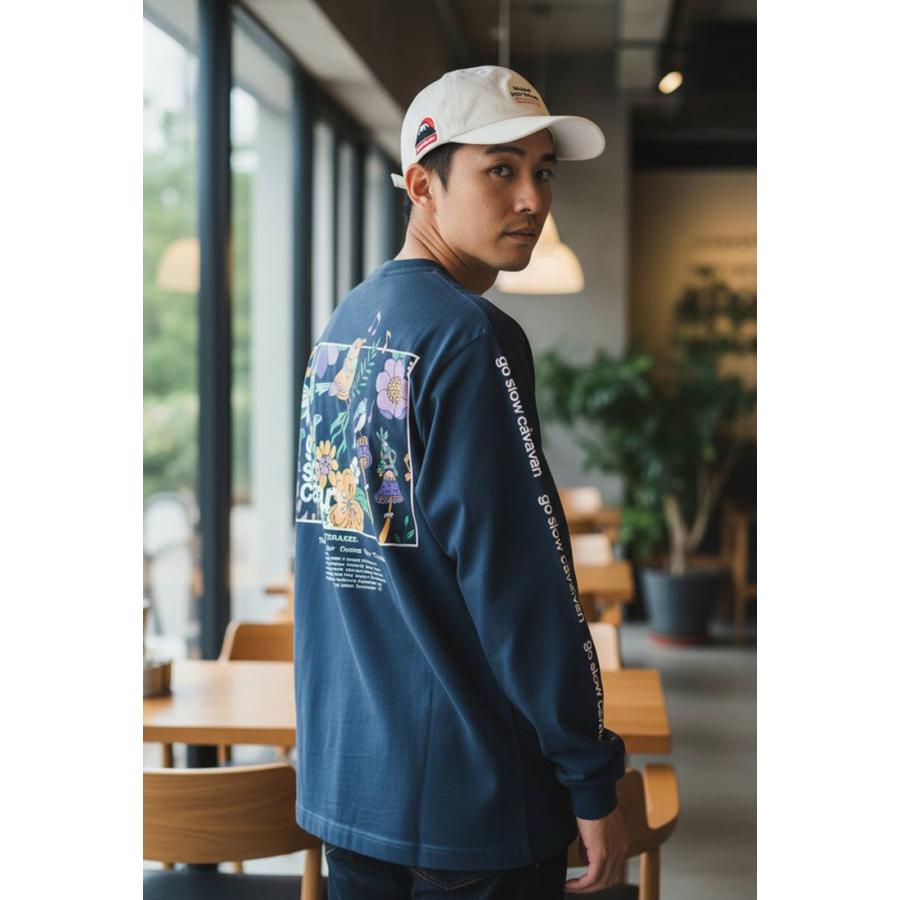 go slow caravan（ゴースローキャラバン） バックプリント 長袖Tシャツ 