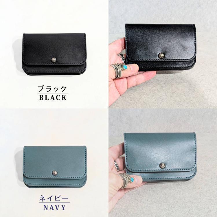 日本製 栃木レザー アンブレラ USA スタッズ ショート トラッカー