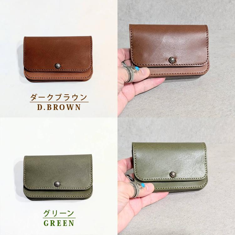 日本製 栃木レザー アンブレラ USA スタッズ ショート トラッカー