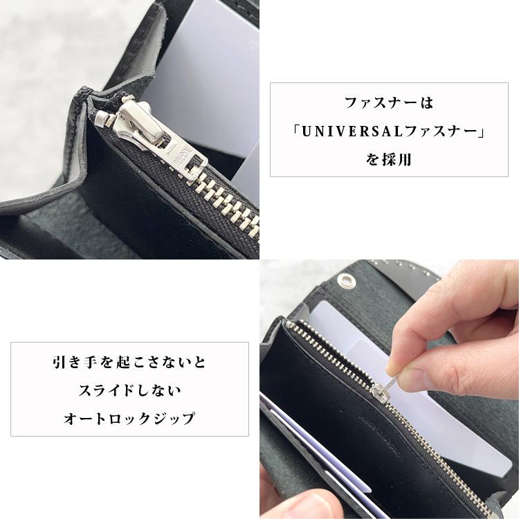 日本製 栃木レザー USAスタッズ 財布 ロングウォレット レザー