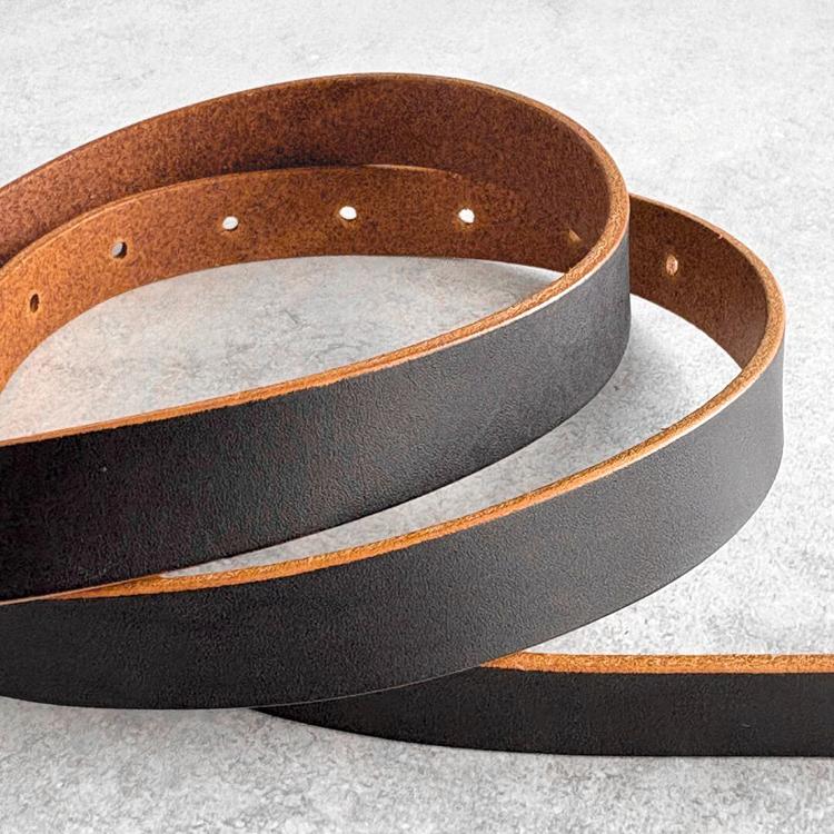 日本製 茶芯レザー 3連 15連 スタッズ ナローベルト 1.9cm幅 真鍮