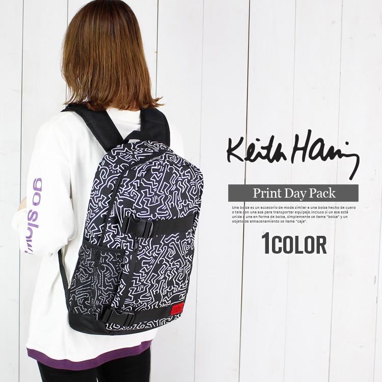 Keith Haring キースへリング 総柄 プリント スケボー リュックサック レディース リュック バックパック デイパック 通学 自転車 ブランド 高校生 大学生 5191n1 Studio R 通販 Yahoo ショッピング