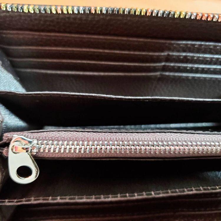 カーボンレザー L字 カラーファスナー 長財布 ロングウォレット 牛革