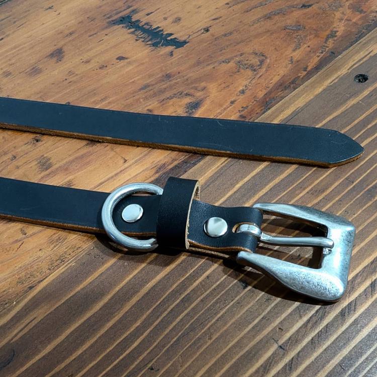 本革 日本製 茶芯レザー 真鍮バックル ナローベルト 1.9cm幅 細ベルト