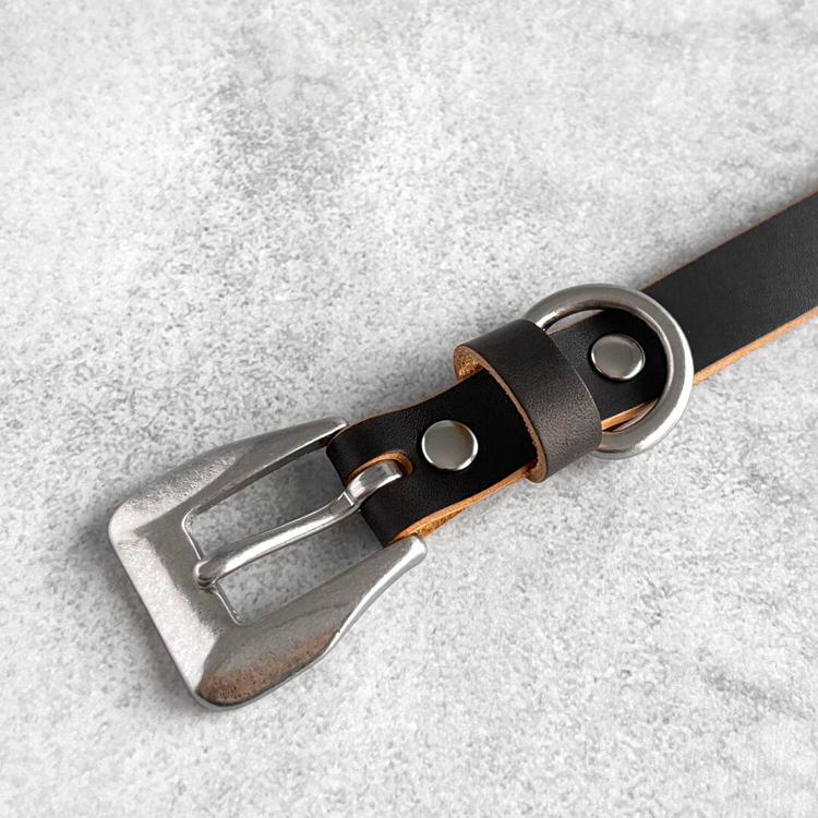 本革 日本製 茶芯レザー 真鍮バックル ナローベルト 1.9cm幅 細ベルト