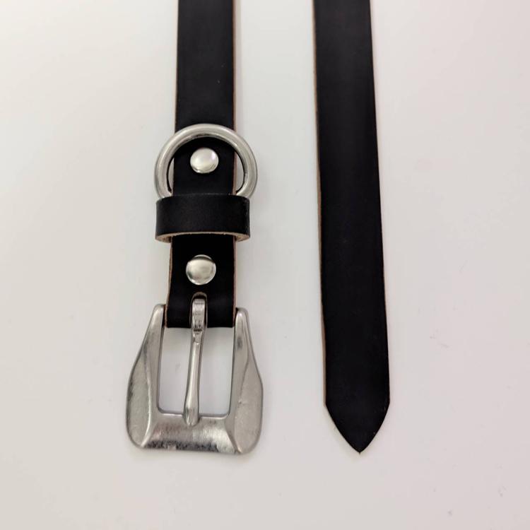 本革 日本製 茶芯レザー 真鍮バックル ナローベルト 1.9cm幅 細ベルト