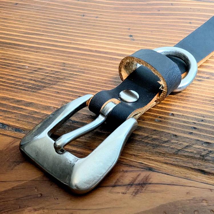 本革 日本製 茶芯レザー 真鍮バックル ナローベルト 1.9cm幅 細ベルト