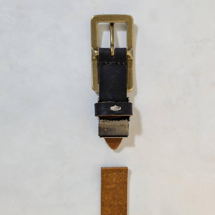 日本製 真鍮バックル 茶芯 レザー ベルト 本革 細ベルト ナローベルト