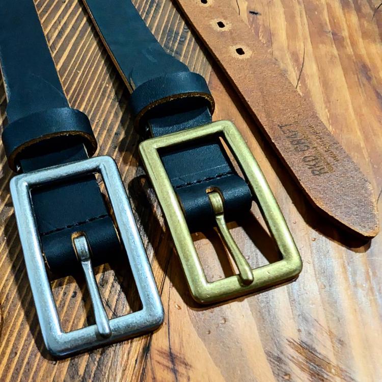 日本製 真鍮バックル 茶芯 レザー ベルト 本革 細ベルト ナローベルト