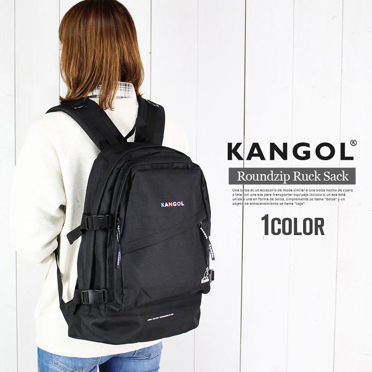KANGOL リュックサック カンゴール ロゴ ラウンドファスナー レディース リュック バックパック デイパック 通学 自転車 高校生 大学生 誕生日 プレゼント