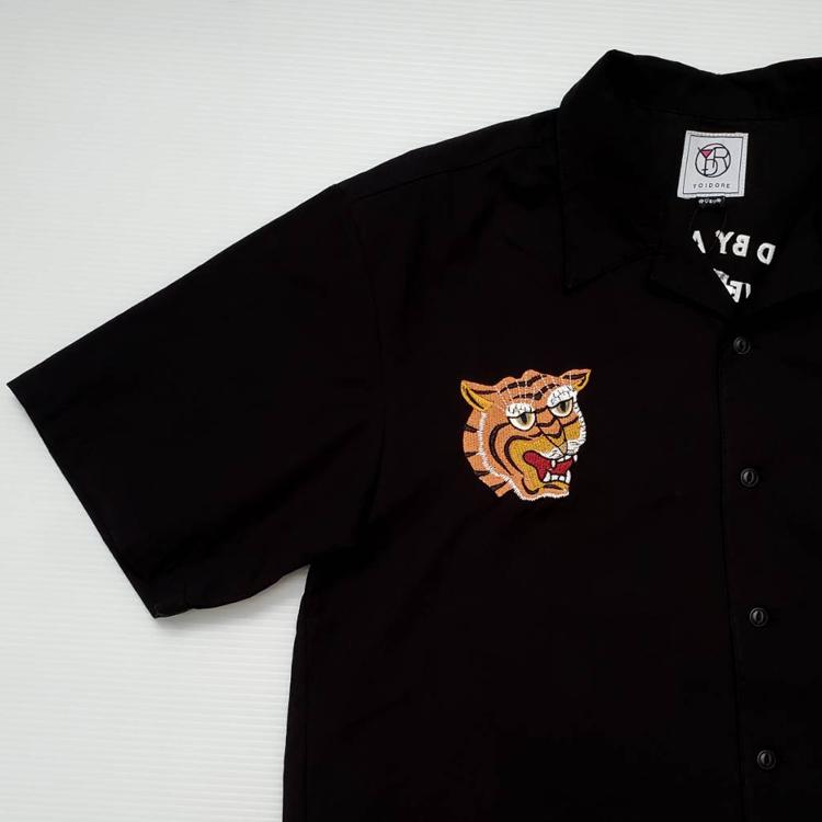 YOIDORE ヨイドレ スーベニア 刺繍 半袖 シャツ オープンカラー ボタン