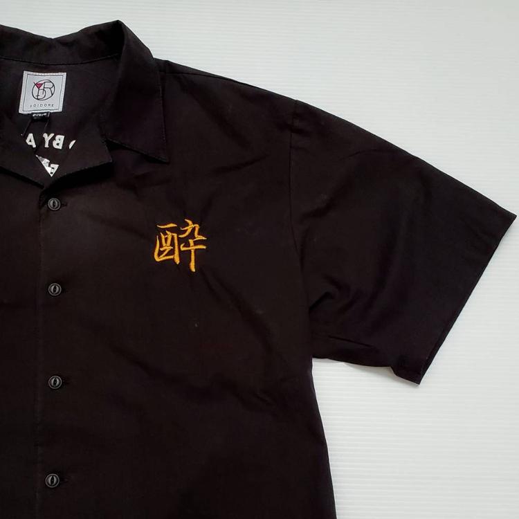 YOIDORE ヨイドレ スーベニア 刺繍 半袖 シャツ オープンカラー ボタン