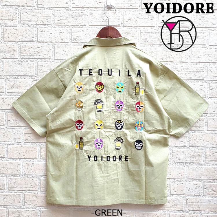 YOIDORE 酔いどれ ルーズシルエット 覆面 マスクマン柄 刺繍 半袖