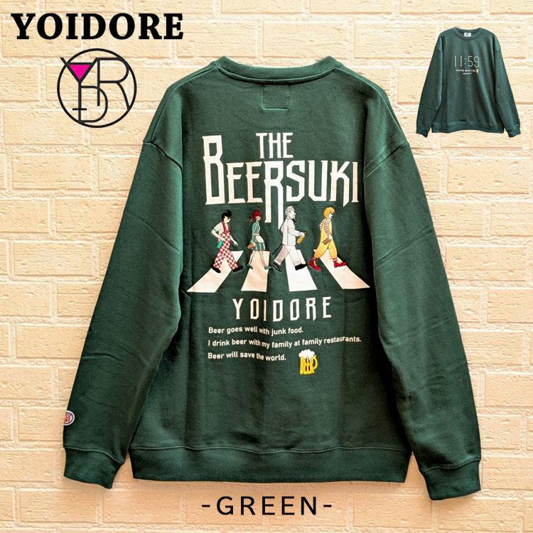 YOIDORE よいどれ BEER SUKI クルー スウェット バックグラフィック