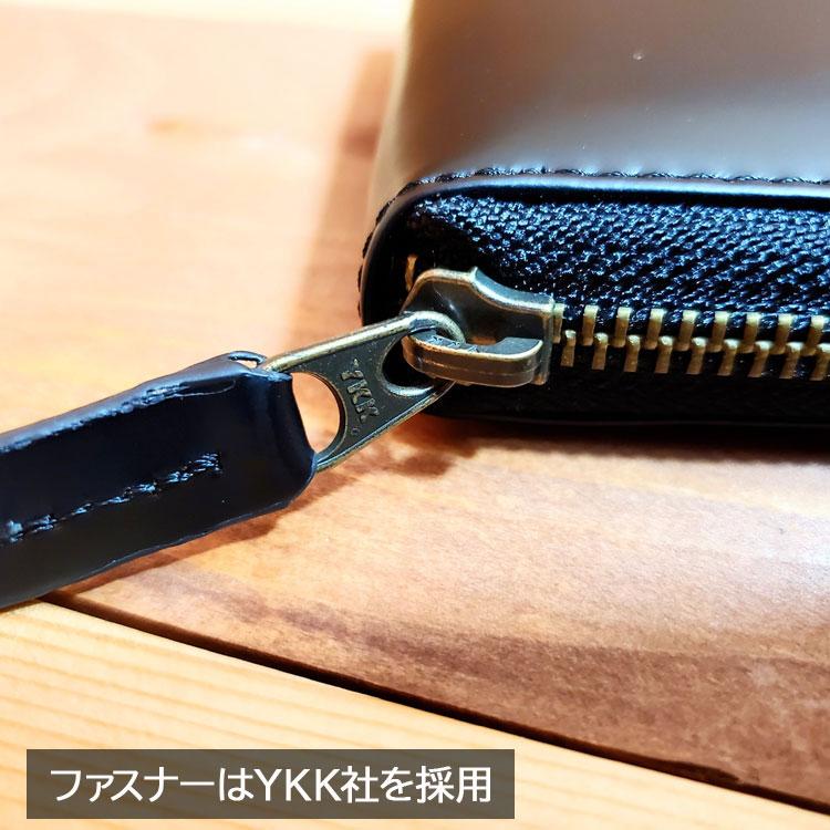 革のダイヤモンド コードバン ラウンドファスナー 2つ折り財布