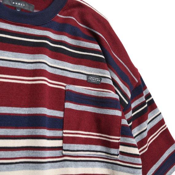 quolt（クオルト） 5部袖 ニット Tシャツ ボーダー ユニセックス