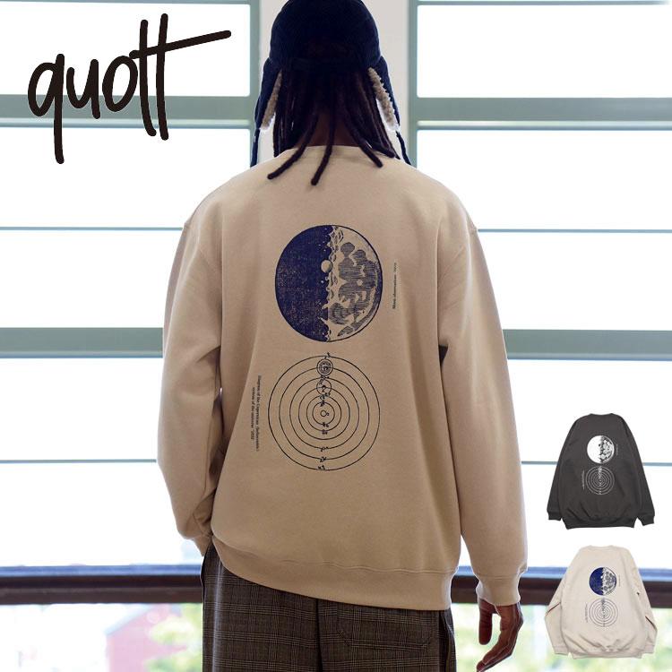 quolt（クオルト） 裏起毛 クルーネック スウェット ガリレオ プリント