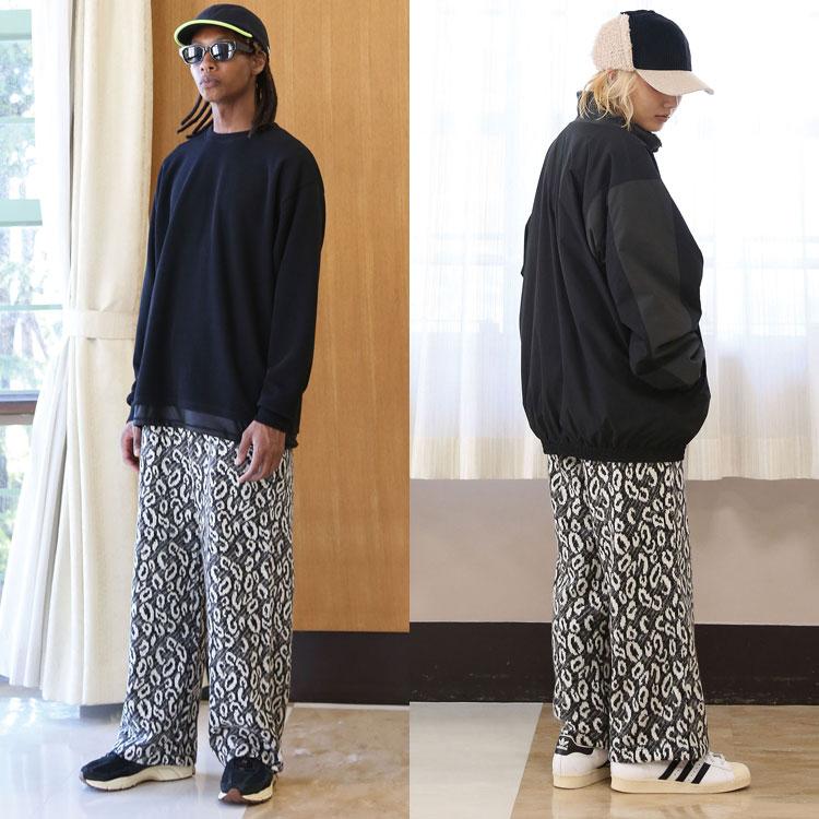 QUOLT レオパード柄 ニットパンツ 起毛状 ローゲージ 起毛ニット ドローコード ゆったり ユニセックス ボトムス パンツ MUSTER KNIT-PANTS 秋 冬 服装 誕生日 プレゼント 901t-1888 quolt（クオルト） レオパード柄 ニットパンツ 起毛状 ローゲージ 起毛