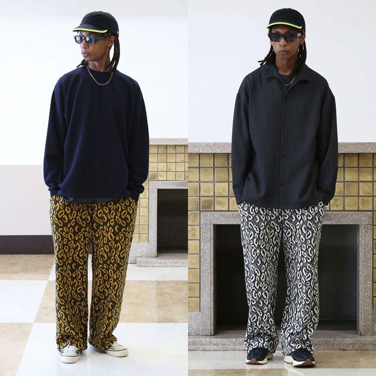 QUOLT レオパード柄 ニットパンツ 起毛状 ローゲージ 起毛ニット パンツ ドローコード ゆったり ユニセックス ボトムス 通学 旅行 デイリー 秋 冬 プレゼント_21