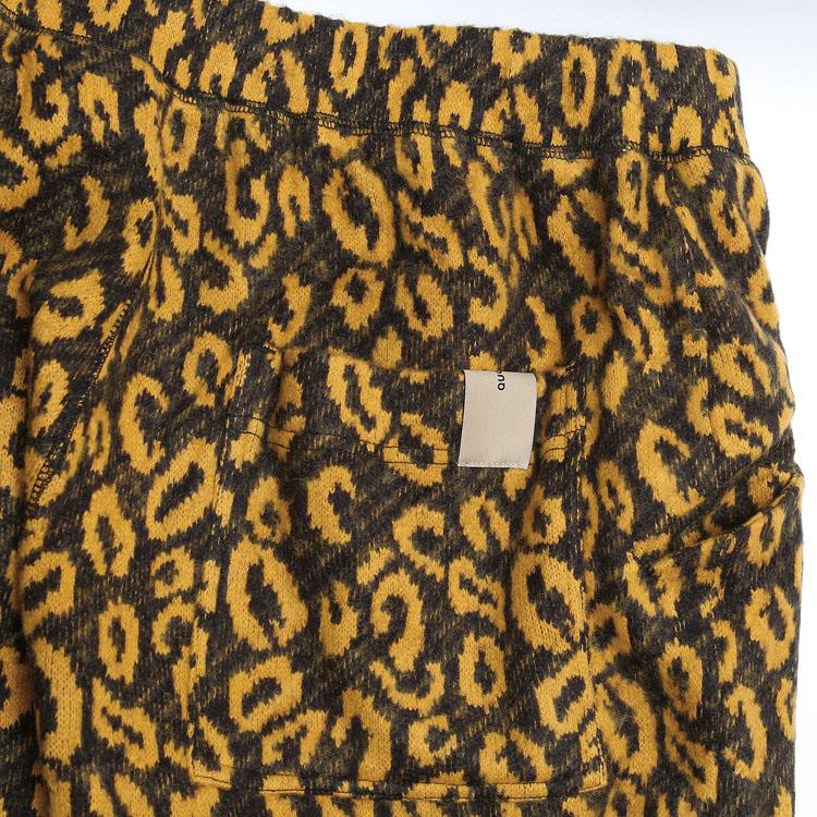 quolt（クオルト） レオパード柄 ニットパンツ 起毛状 ローゲージ 起毛