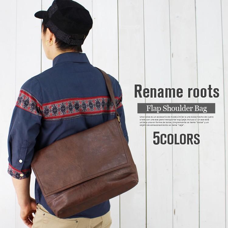 ショルダーバッグ PUレザー ビジネスバッグ フラップ 斜めがけ メンズ