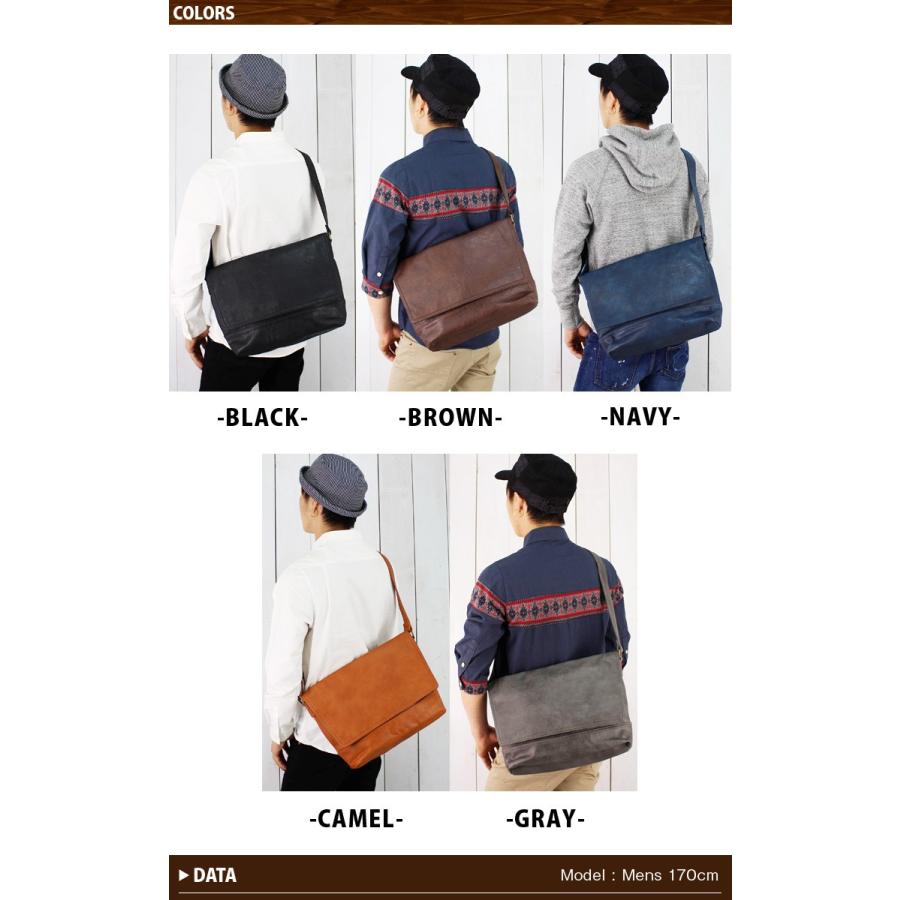 ショルダーバッグ PUレザー ビジネスバッグ フラップ 斜めがけ メンズ