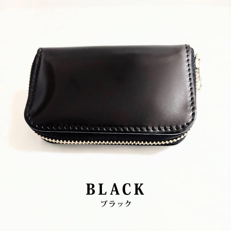 か*ん様 世界に1つ❗️新喜皮革 コードバン ブラック 黒 手縫い 二