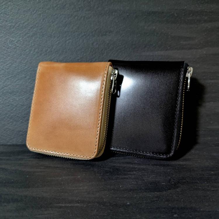 正規品 日本製 新喜皮革 コードバン レザー ラウンドジップ ウォレット