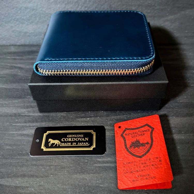 正規品 日本製 新喜皮革 コードバン レザー ラウンドジップ ウォレット