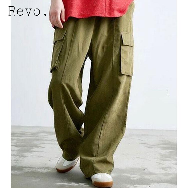 ポリスウェード ワイド カーゴパンツ Revo. 微起毛 イージーパンツ ポリスウェード ミリタリー センタープリーツ ミリタリーカーゴ オーバーシルエット メンズファッション th-3898 Revo. ポリスウェード ワイド カーゴパンツ 微起毛 イージーパンツ