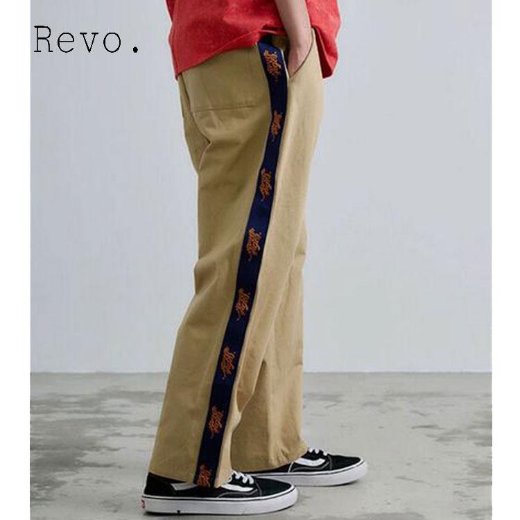 Revo. フルレングス イージーパンツ タイガー柄 サイドライン ツイル