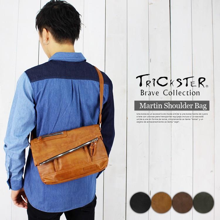 TRICKSTER（トリックスター） PUレザー ショルダーバッグ メンズ 