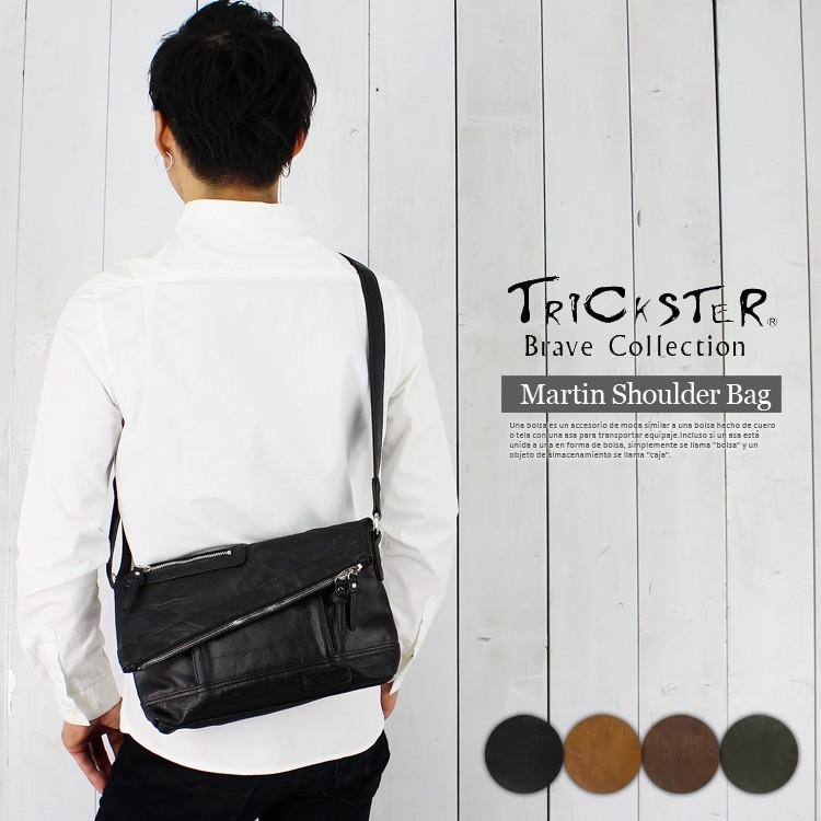 TRICKSTER（トリックスター） PUレザー ショルダーバッグ メンズ 