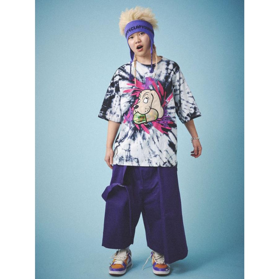 GALFY（ガルフィー） 犬中毒 半袖Tシャツ オーバーサイズ タイダイ染め