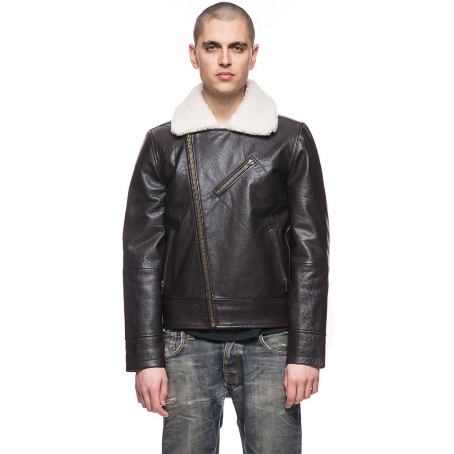 NudieJeans アビエーター レザー ジャケット AVIATOR LEATHER JACKET ヌーディージーンズ GREGER グレーゲル DARK BROWN 防寒 通勤 通学 旅行の画像