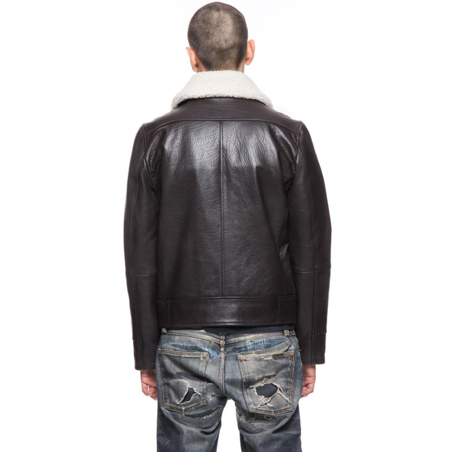 NudieJeans アビエーター レザー ジャケット AVIATOR LEATHER JACKET ヌーディージーンズ GREGER グレーゲル DARK BROWN 防寒 通勤 通学 旅行の画像