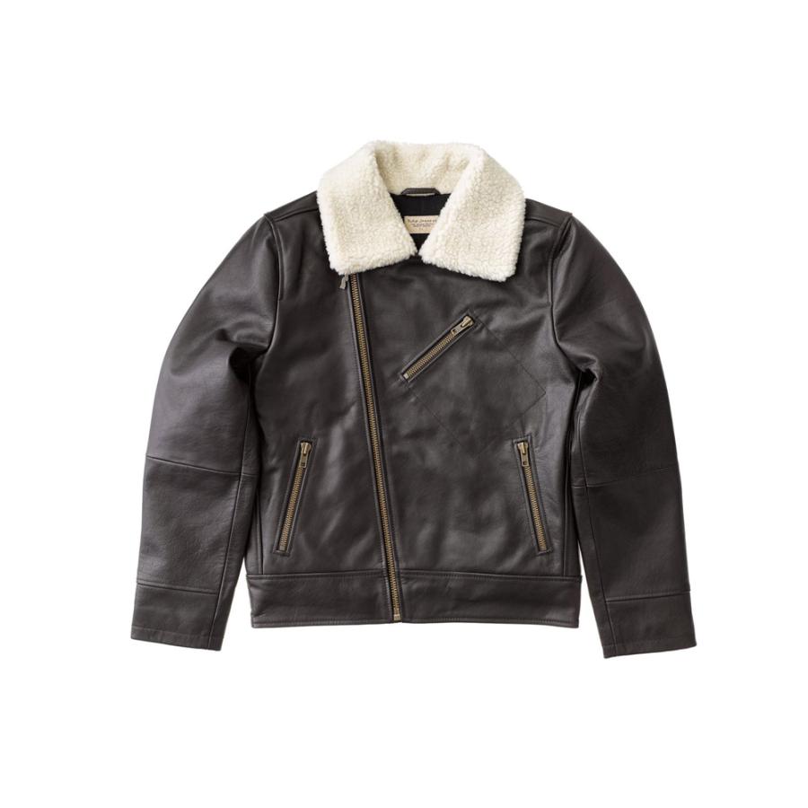 NudieJeans アビエーター レザー ジャケット AVIATOR LEATHER JACKET ヌーディージーンズ GREGER グレーゲル DARK BROWN 防寒 通勤 通学 旅行の画像