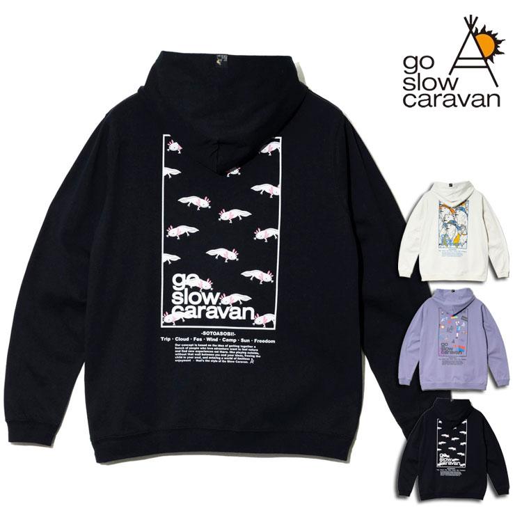 ゴースローキャラバン パーカー レイブ フェス キャンプにオススメ！ go slow caravan（ゴースローキャラバン） USA/C スクエア LOGO バック