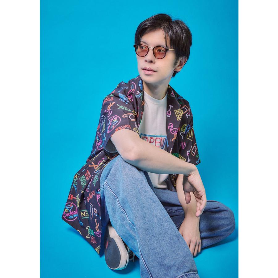 YOIDORE 酔いどれ 酒 ネオン アロハシャツ 総柄 半袖シャツ よいどれ