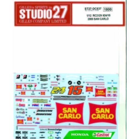 【STUDIO27】1/12 RC212V #24/15  2009  SAN CARLO デカール｜studio27-shopping