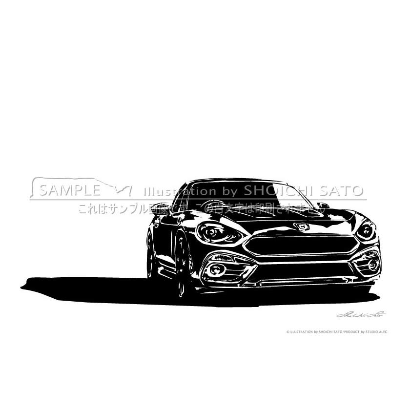 セール品! アバルト124スパイダー(線画・黒) イラスト セール品! アバルト124スパイダー(線画・黒) イラスト