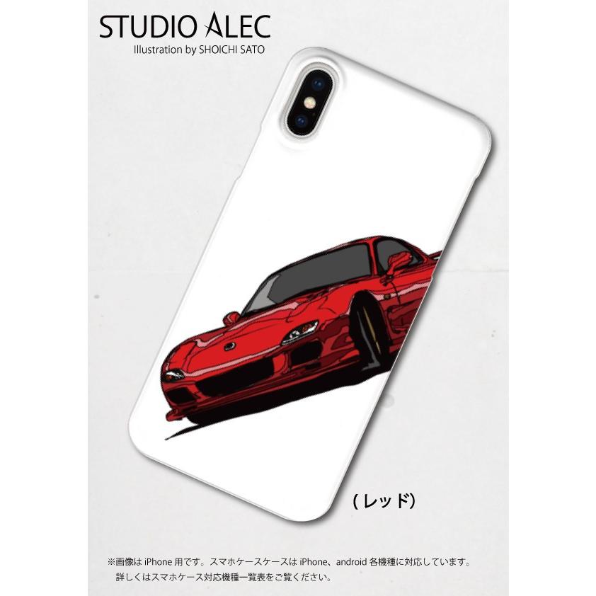 マツダRX-7 FD3S国産本革手帳型iPhoneケース マツダ FD3S RX-7のイラスト・手帳型スマホケース
