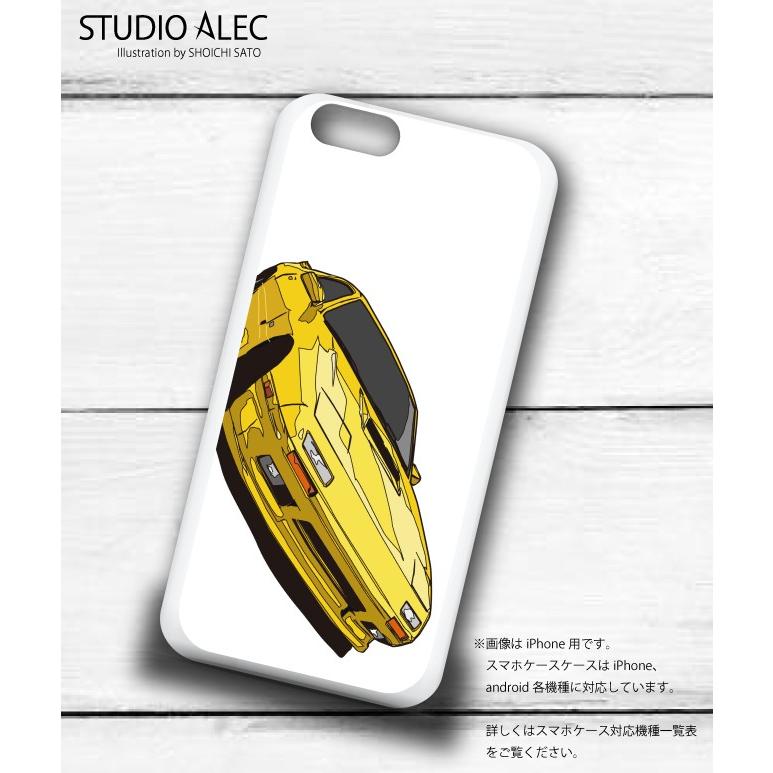 マツダRX-7 FD3S国産本革手帳型iPhoneケース マツダ FD3S RX-7（線画）のイラスト・手帳型スマホケース