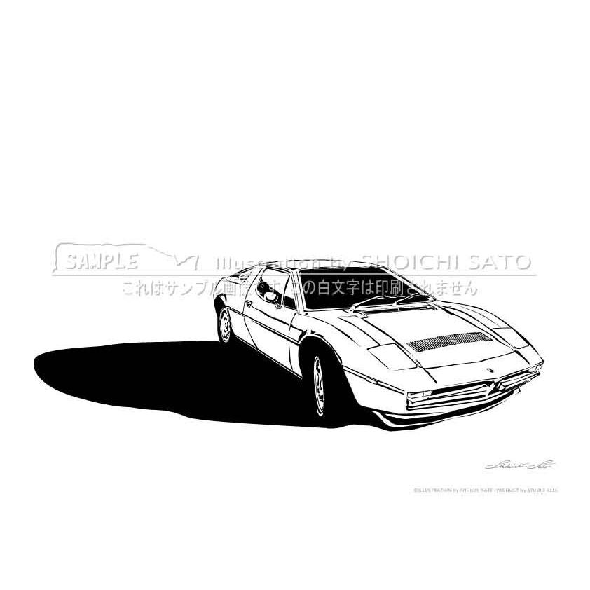 在庫セール品！ マセラティ ボーラ（線画） イラストポスター
